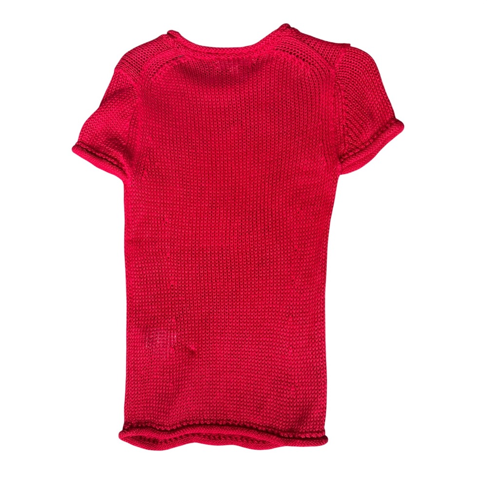 Banana republic HEIRLOOM LINEN SWEATER TEE in red sze small rollneck - Picture 2 of 6
